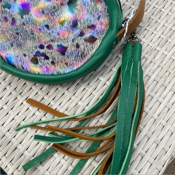 NWT Sweetgrass Leather Sun Dog Round crossbody bag - Picture 6 of 9